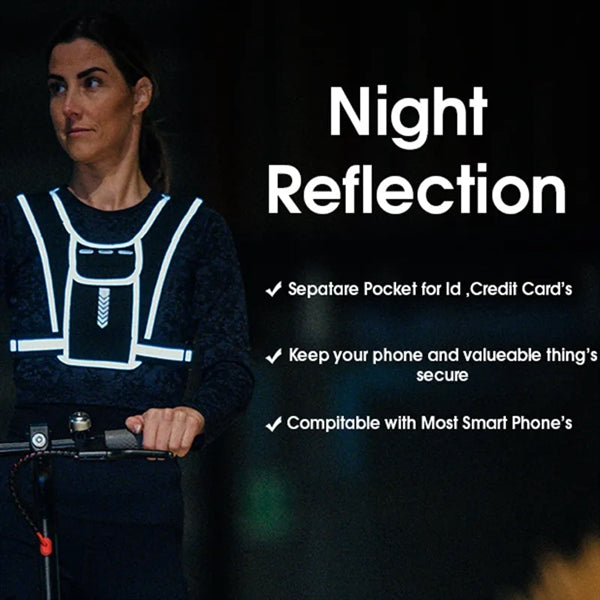 Reflective Running Vest Chest Phone Holder