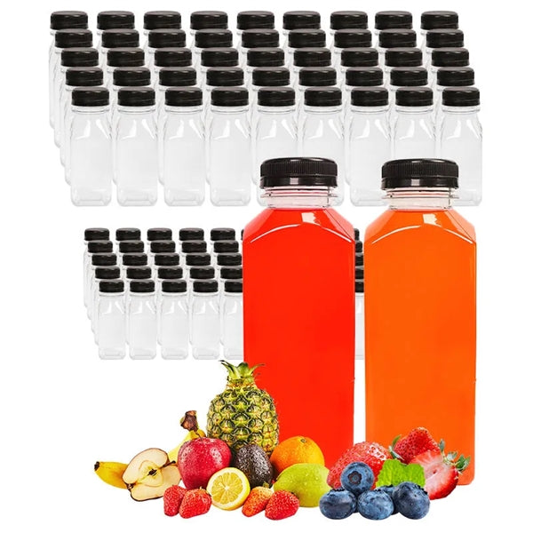 12 oz Square Empty Clear Plastic Beverages Juice Bottle