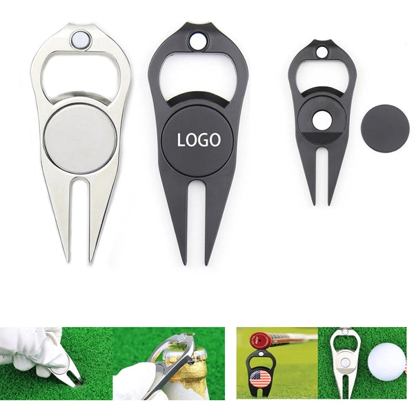 Golf Divot Repair Tool with Ball Marker