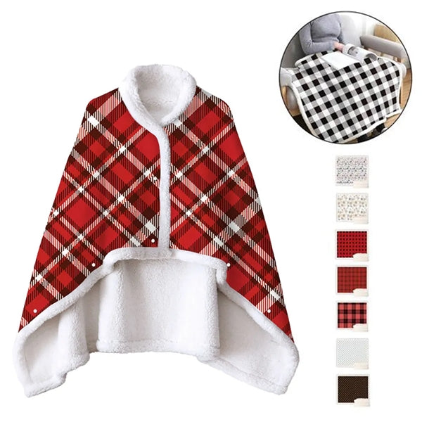 Full Color Winter Sherpa Fleece Wearable Blanket