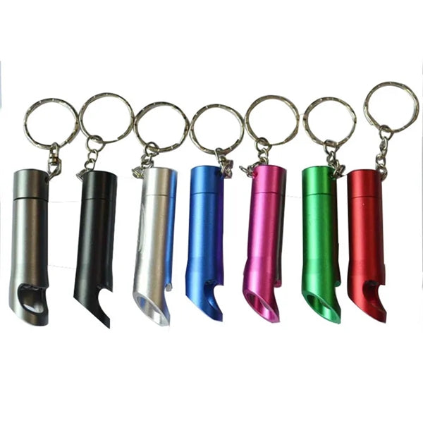 Mini LED Keychain Flashlights Bottle Opener Key Ring