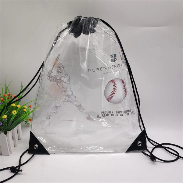 Clear Drawstring Backpack PVC Cinch Sack