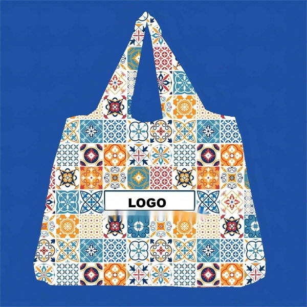 Printed Shoulder Fold Up Shopping Tote Bag