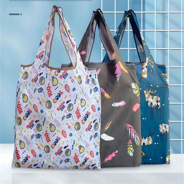 Printed Shoulder Fold Up Shopping Tote Bag