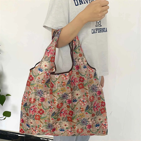 Printed Shoulder Fold Up Shopping Tote Bag