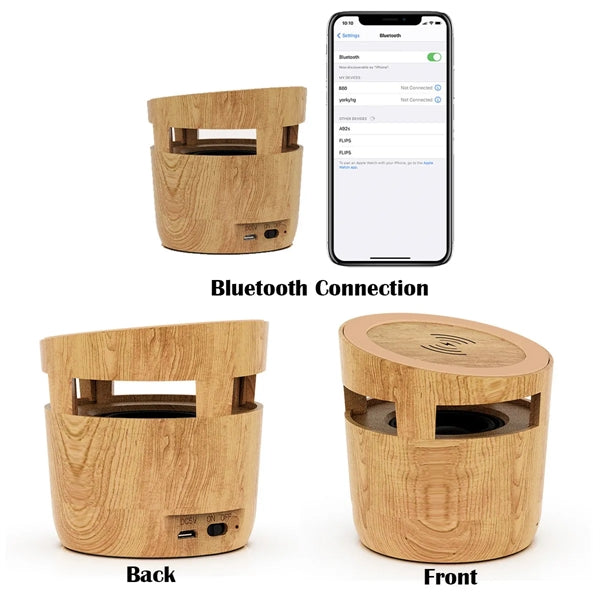 Wood Wireless Charging Bluetooth Speaker