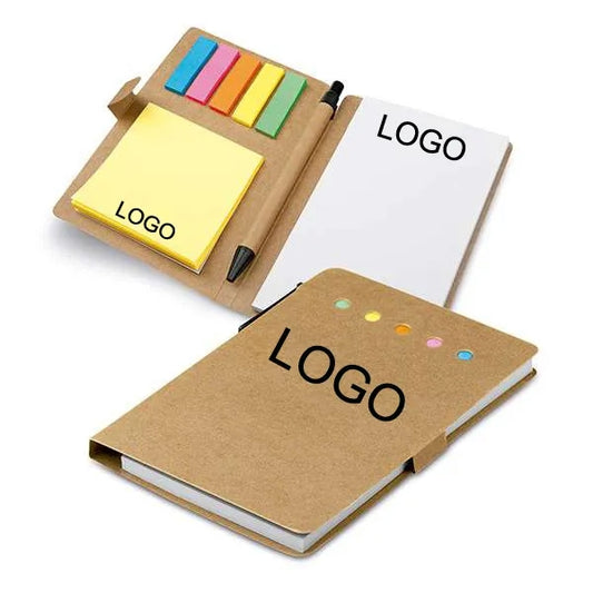 Kraft Notepad with Sticky Notes and Pen