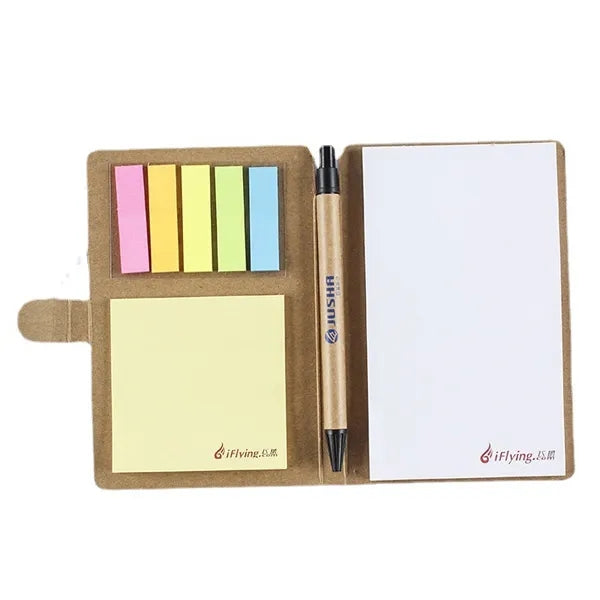 Kraft Notepad with Sticky Notes and Pen