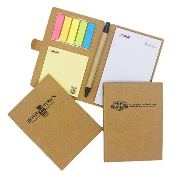 Kraft Notepad with Sticky Notes and Pen