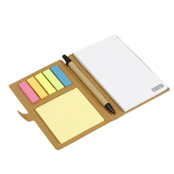 Kraft Notepad with Sticky Notes and Pen
