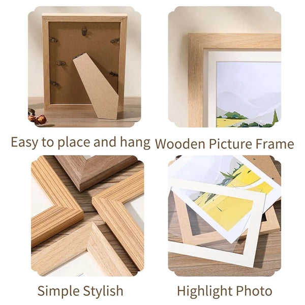 4x6 Multicolor Wood and High Definition Glass Picture Frame