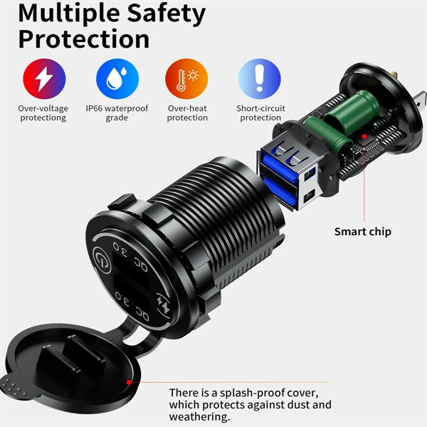 Quick Charge 3.0 Dual USB Charger Socket