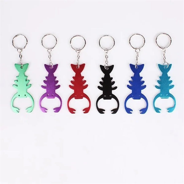 Crawfish Lobster Shaped Beer Bottle Opener with Keychain