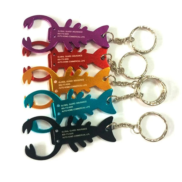 Crawfish Lobster Shaped Beer Bottle Opener with Keychain