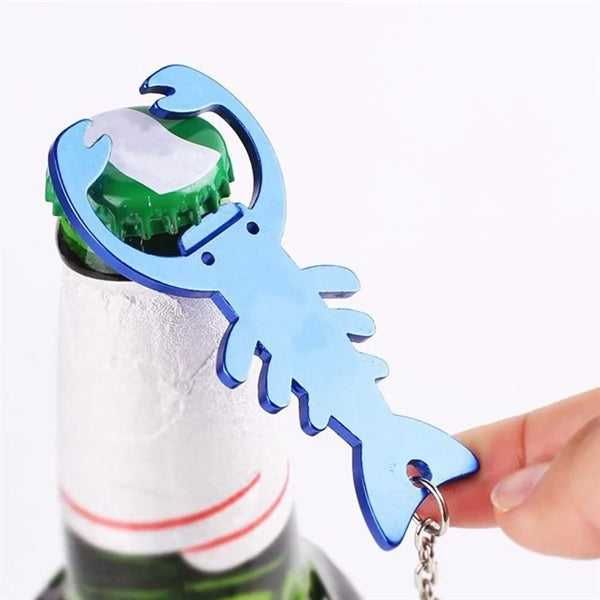 Crawfish Lobster Shaped Beer Bottle Opener with Keychain
