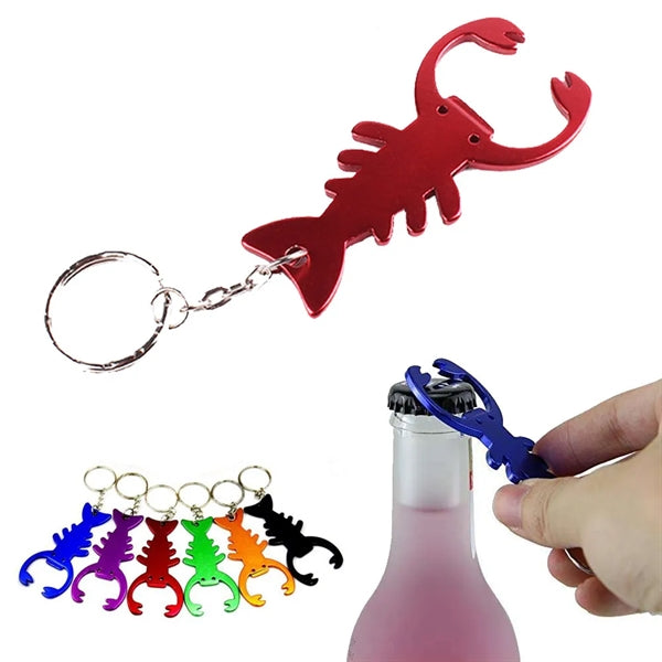 Crawfish Lobster Shaped Beer Bottle Opener with Keychain