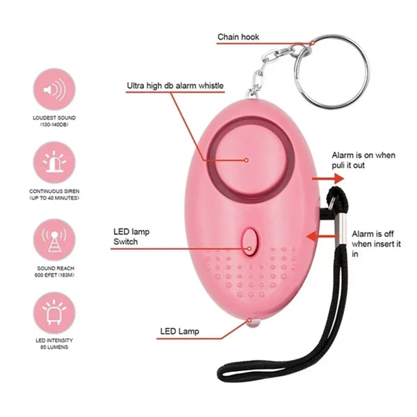 Self Defense Keychain Alarm for Personal Safety & Security.