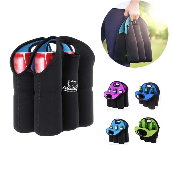 6 Bottles Insulated Neoprene Carrier Tote cooler Beer Bag