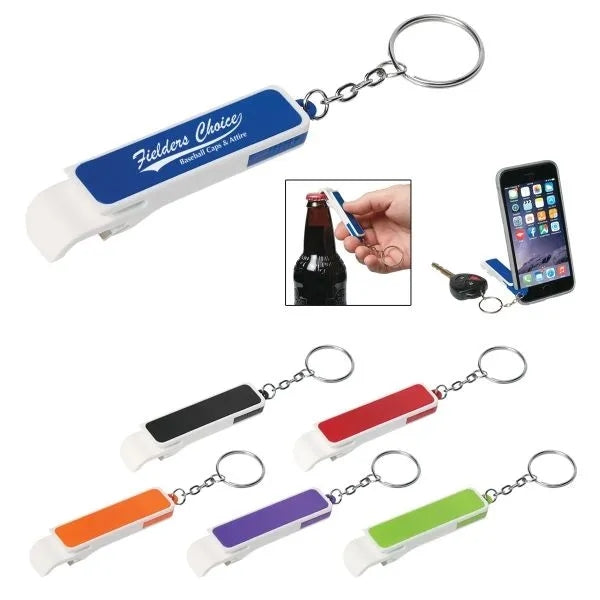 Advertising Bottle Opener and Phone Stand Keychain