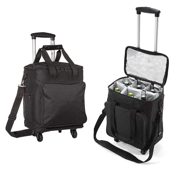 Removable Travel 6 Bottle Carrier Cooler Trolley Luggage Bag