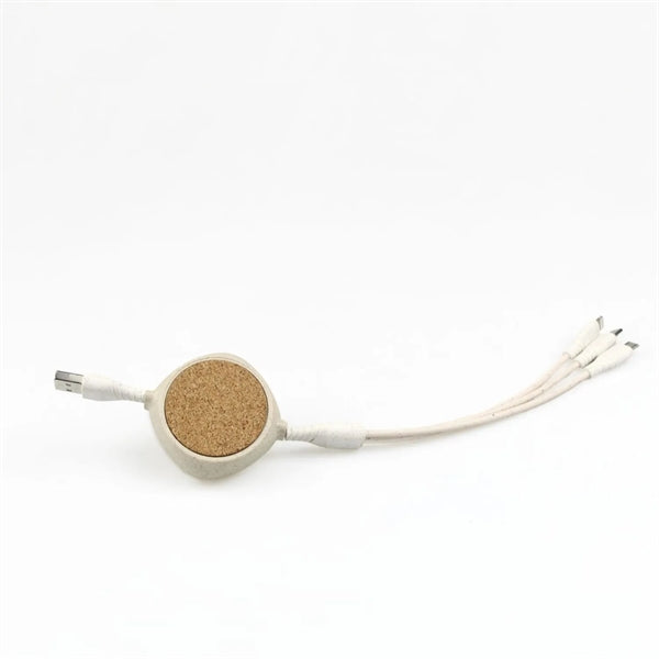 Retractable Wheat Straw Multi Charging Cable