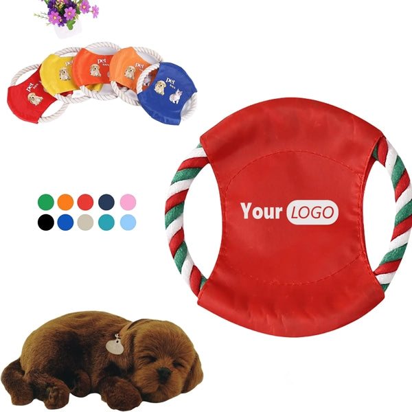 Logo Flying Disc Pet Dog Rope Toys Training Chew