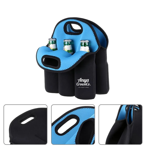 6 Pack Neoprene Beer Carrier Tote Bag