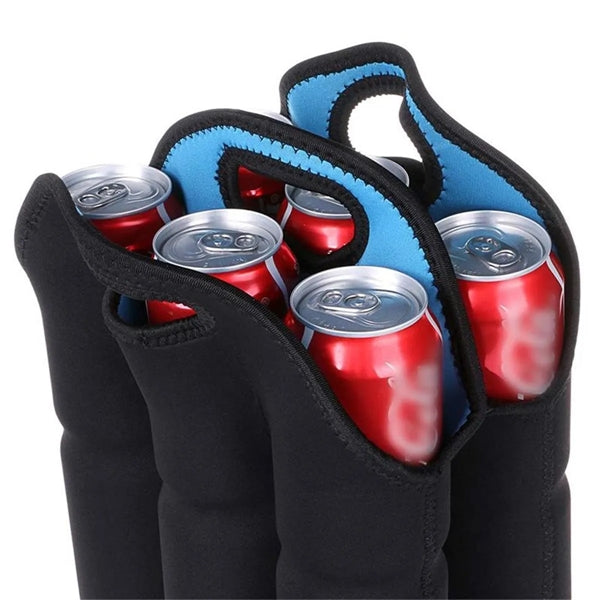 6 Pack Neoprene Beer Carrier Tote Bag