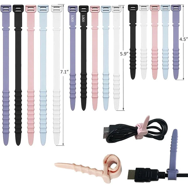 15PCS Silicone Zip Ties Set