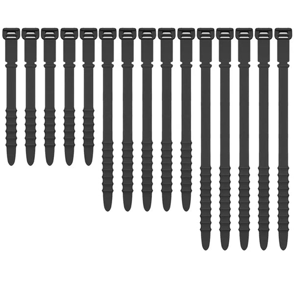 15PCS Silicone Zip Ties Set