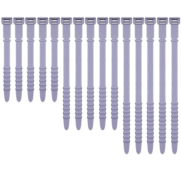 15PCS Silicone Zip Ties Set
