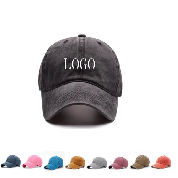 Six panel vitange washed cotton baseball caps hats