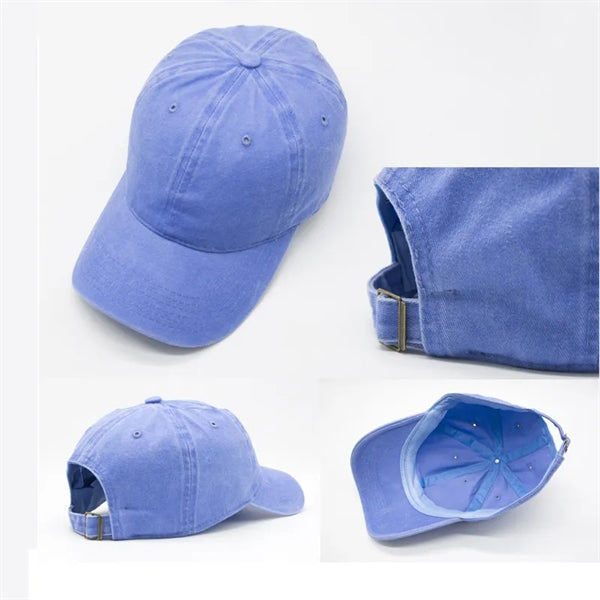 Six panel vitange washed cotton baseball caps hats