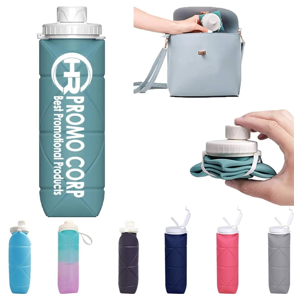 20oz Silicone portable Collapsible Bottles Foldable Cup