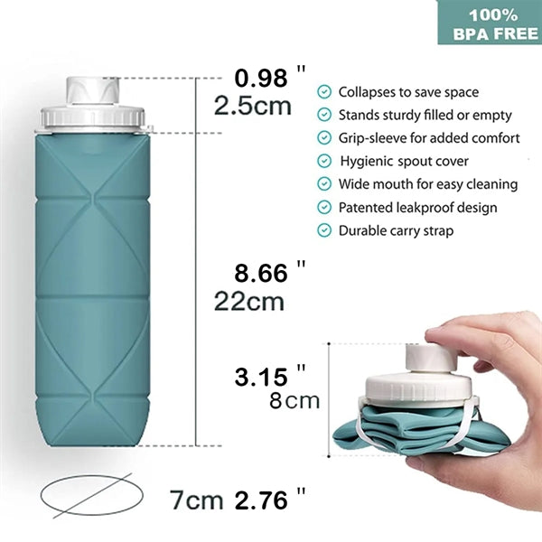 20oz Silicone portable Collapsible Bottles Foldable Cup