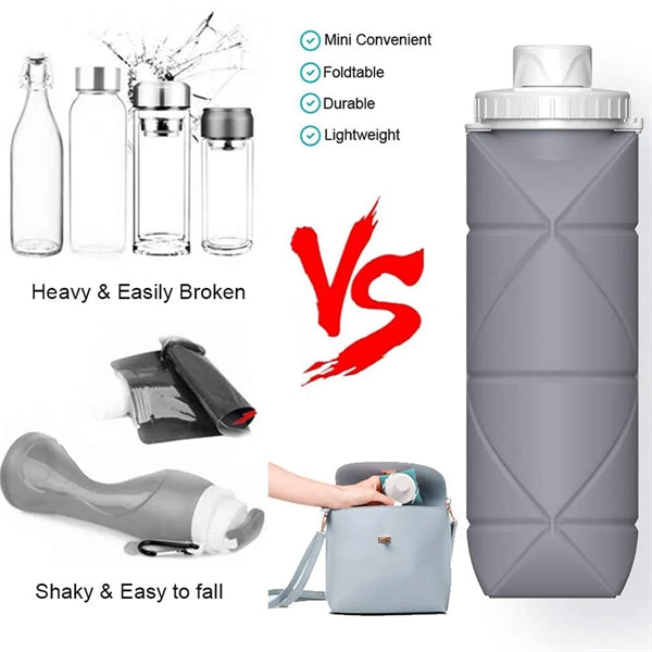 20oz Silicone portable Collapsible Bottles Foldable Cup