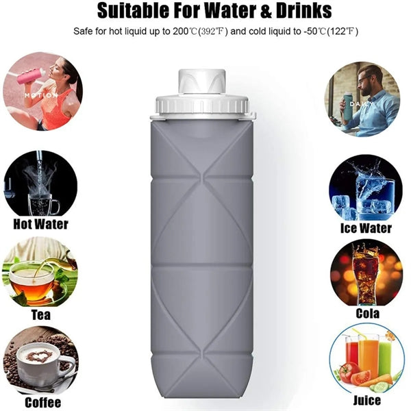 20oz Silicone portable Collapsible Bottles Foldable Cup