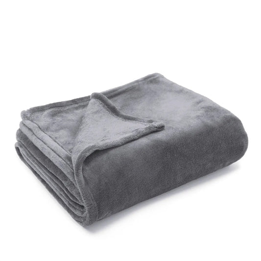 Solid Color Flannel Throw Blanket