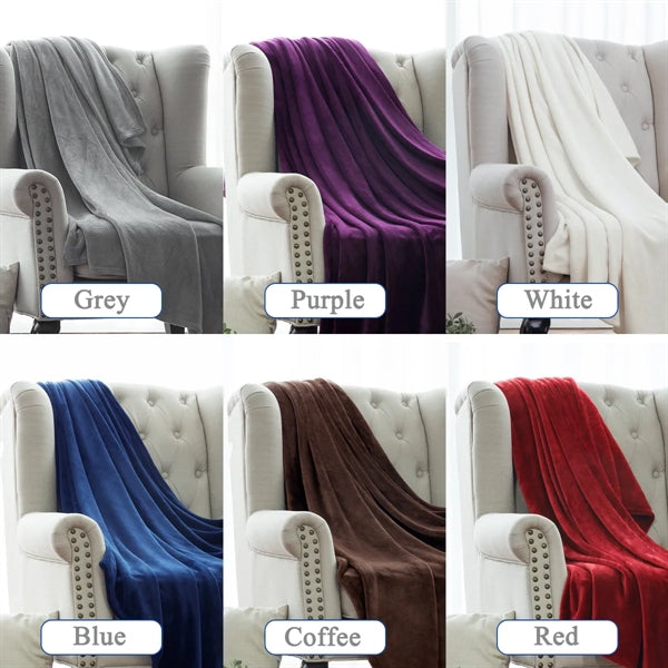 Solid Color Flannel Throw Blanket