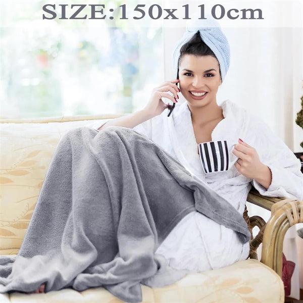 Solid Color Flannel Throw Blanket