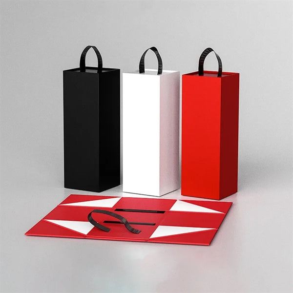 Magnetic Closure Collapsible Wine Paper Boxes Bottle Case