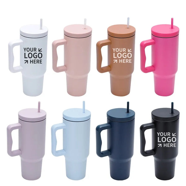 40 oz Tumbler with Handle and Straw Lid