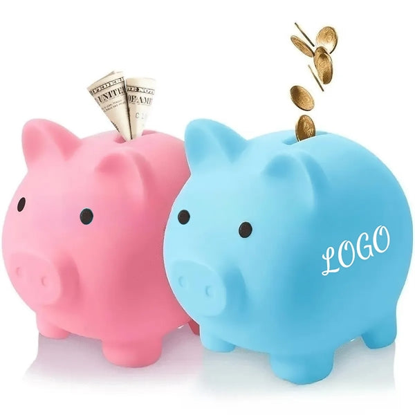 Unbreakable Plastic Piggy Bank & Pig Toy For Baby Shower