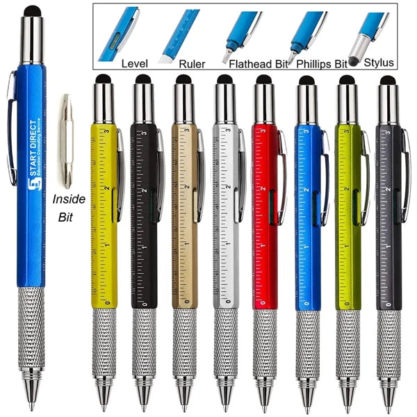 Multifunction 6-in-1 Tool Stylus Twist Pen