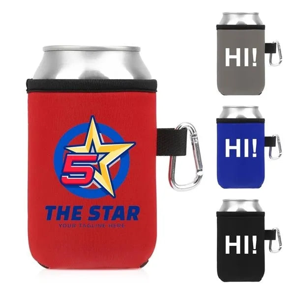 Collapsible Can Cooler with Carabiner