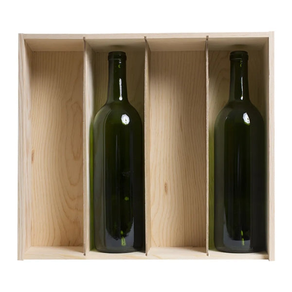 4-Bottle Wood Wine Box