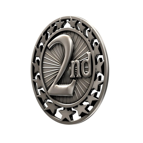 2 1/2" 2nd Place Star Medal
