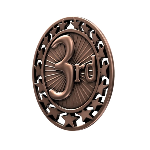 2 1/2" 3rd Place Star Medal