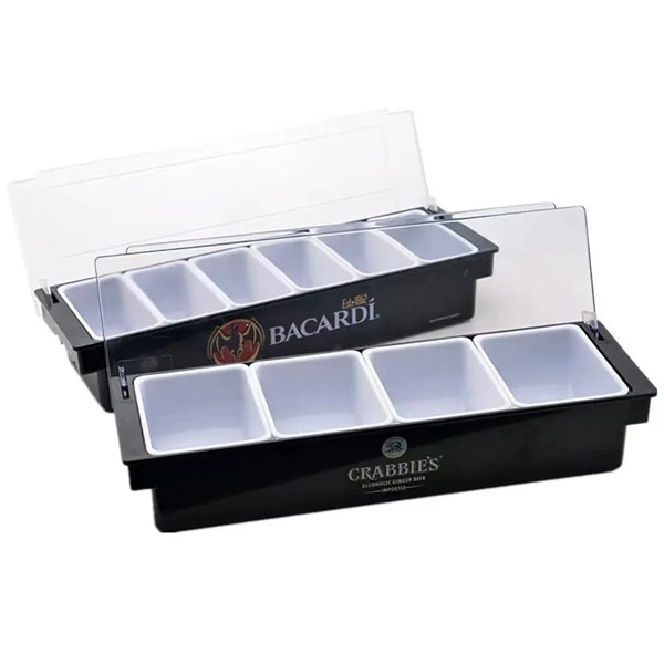 Bar Top Food Condiment Tray with Lid