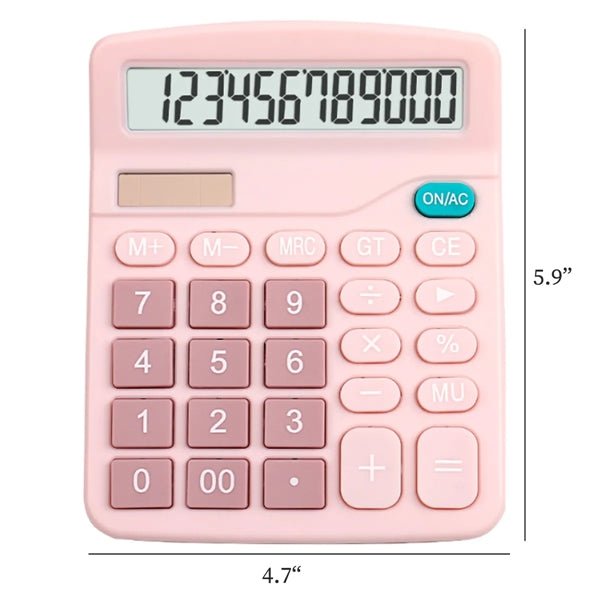 12 Digit Solar And Battery Dual Power Desktop Calculator